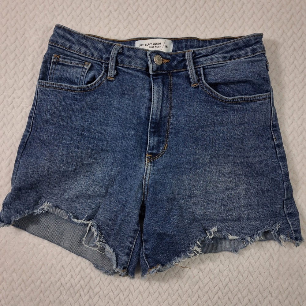 Just Black Denim Cutoff Shorts Womens Size M Blue.